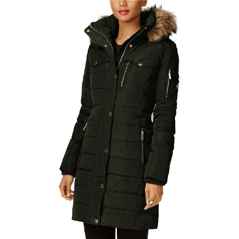 Michael Michael Kors Women Dark Moss 3/4 Down Fill Puffer Coat