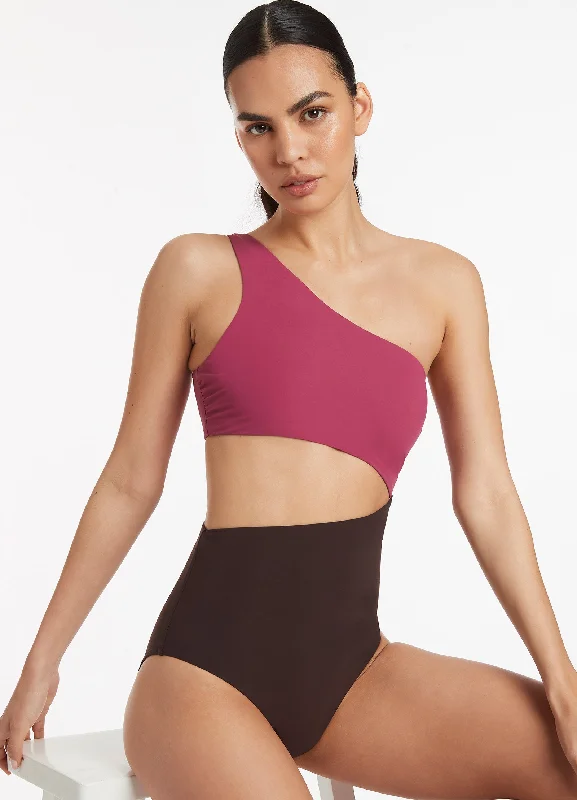 Versa One Shoulder One Piece - Orchid