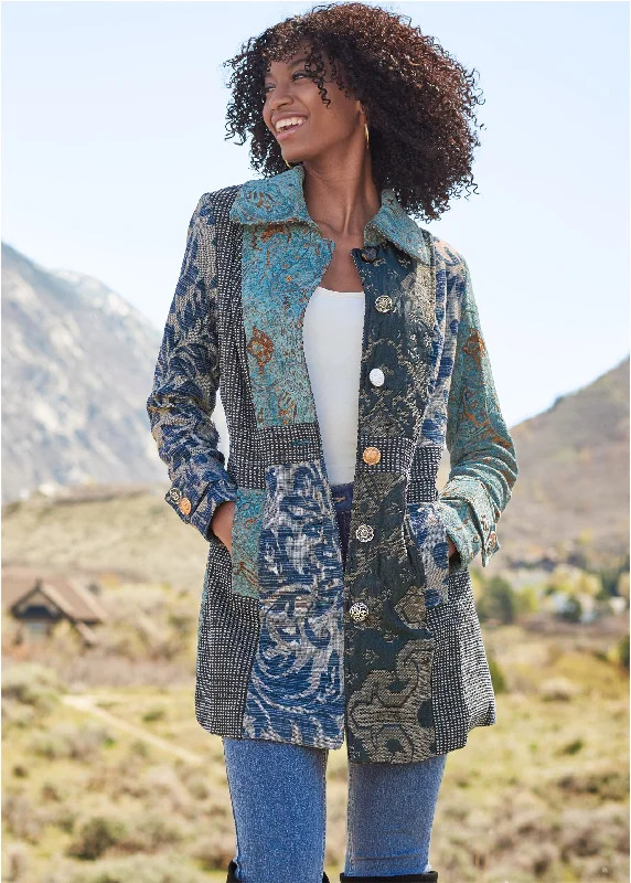 Mixed Print Coat - Multi