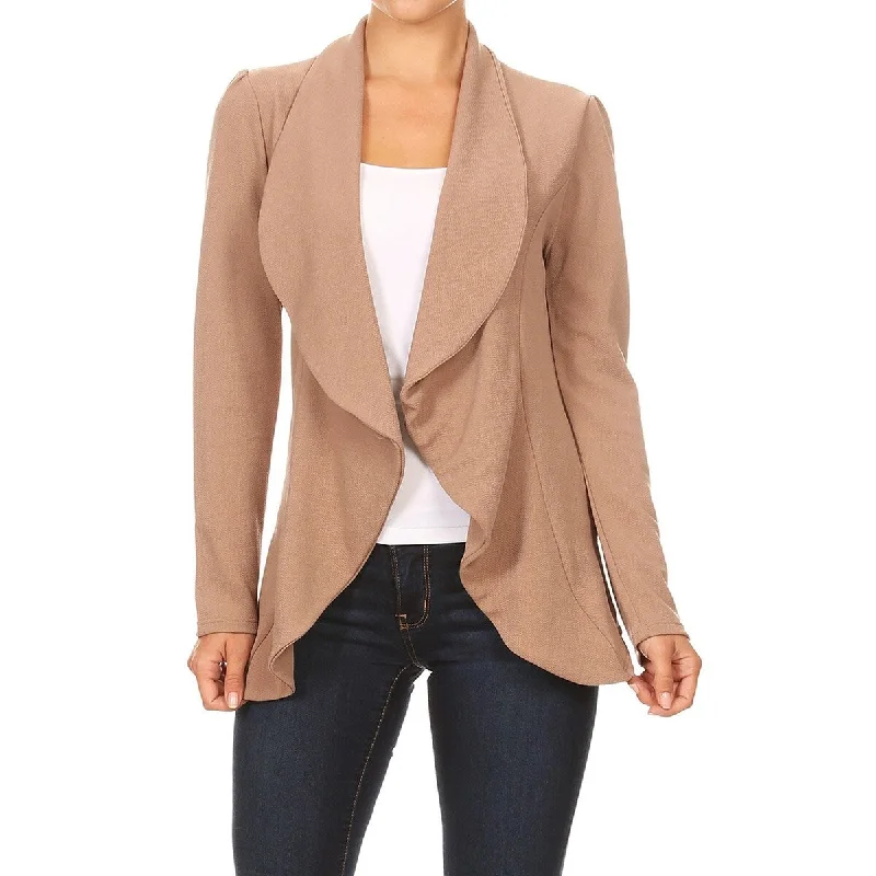 Women's Casual Solid Long Sleeve Loose Fit Open Blazer Jacket