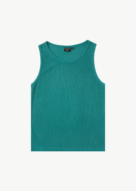 AFENDS Mens Paramount - Ribbed Singlet - Washed Pine