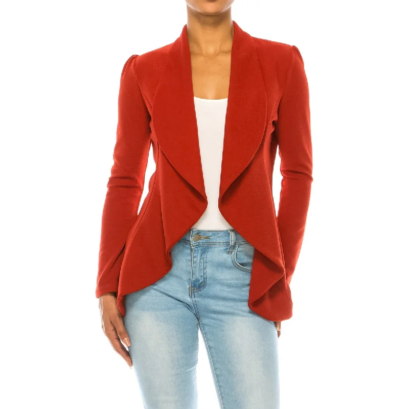 Women's Casual Solid Long Sleeve Loose Fit Open Blazer Jacket