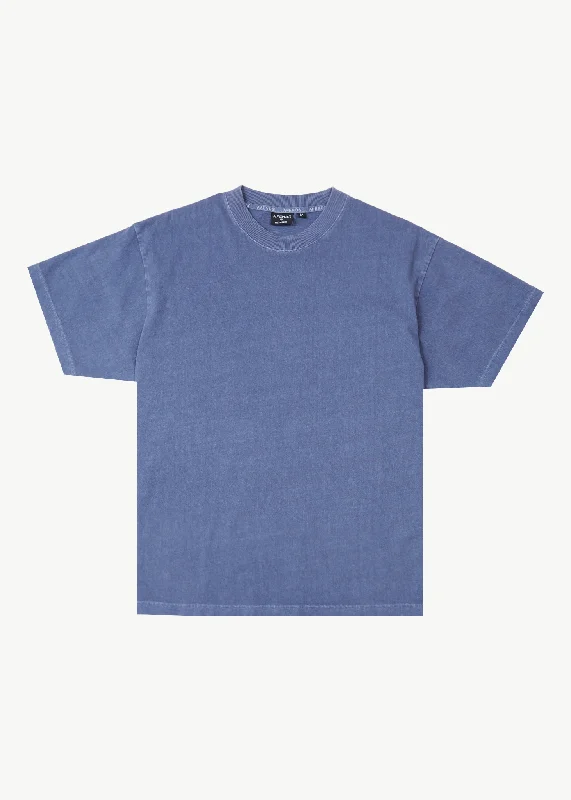 AFENDS Mens Genesis - Heavy Boxy Tee - Washed Marlin