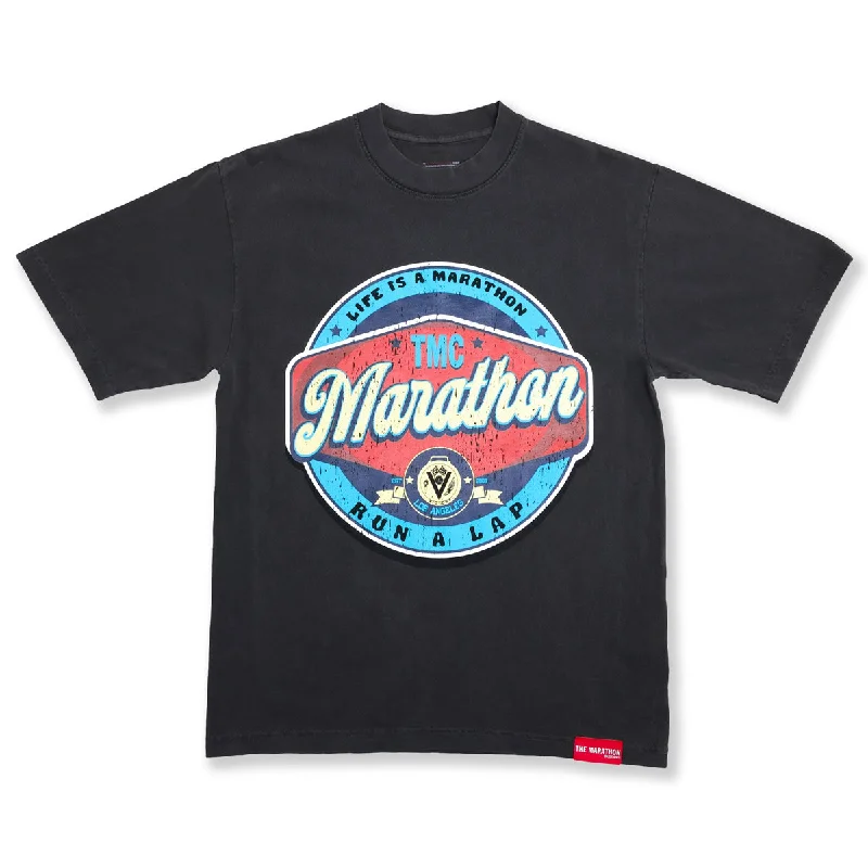 Vintage Run A Lap Marathon T-Shirt - Vintage Black