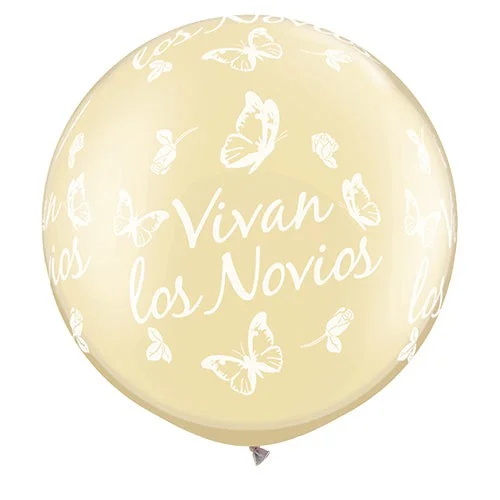 30 inch VIVAN LOS NOVIOS ROSES & BUTTERFLIES