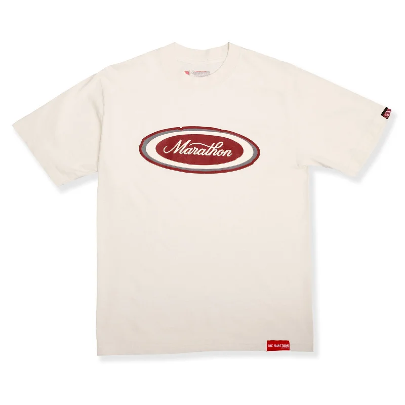 Marathon Emblem T-Shirt - Bone/Burgundy