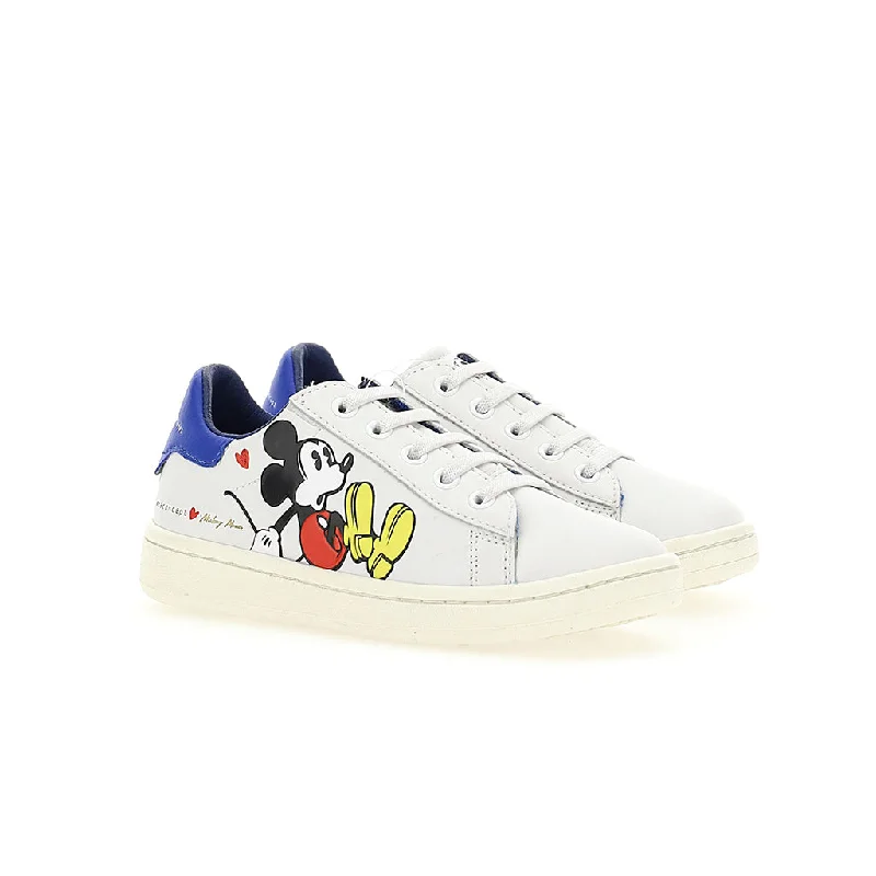 White Mickey Blue Tab Sneakers