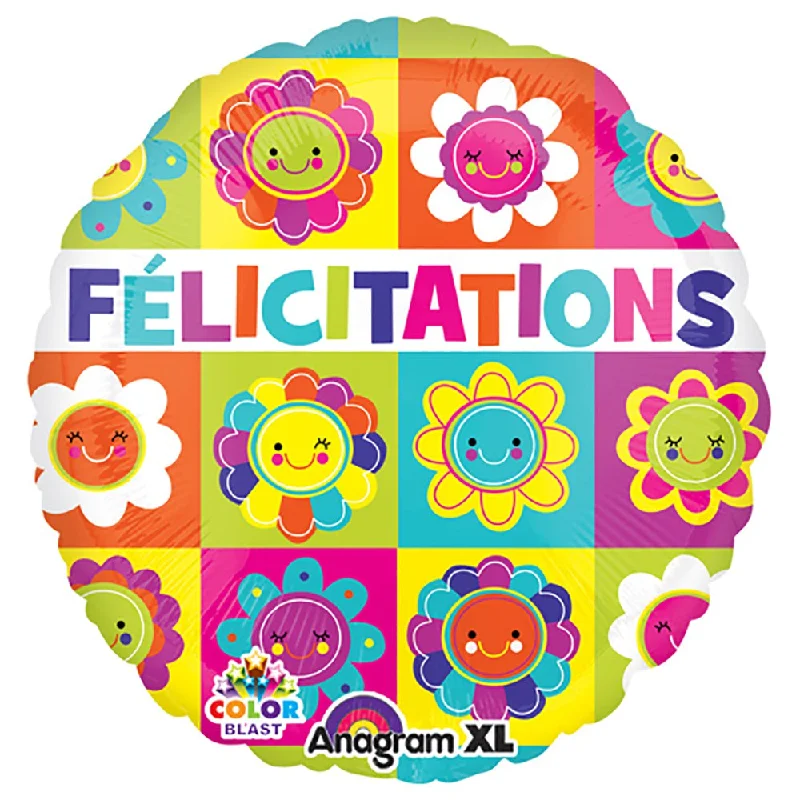 21 inch FELICITATIONS HAPPY FLOWERS