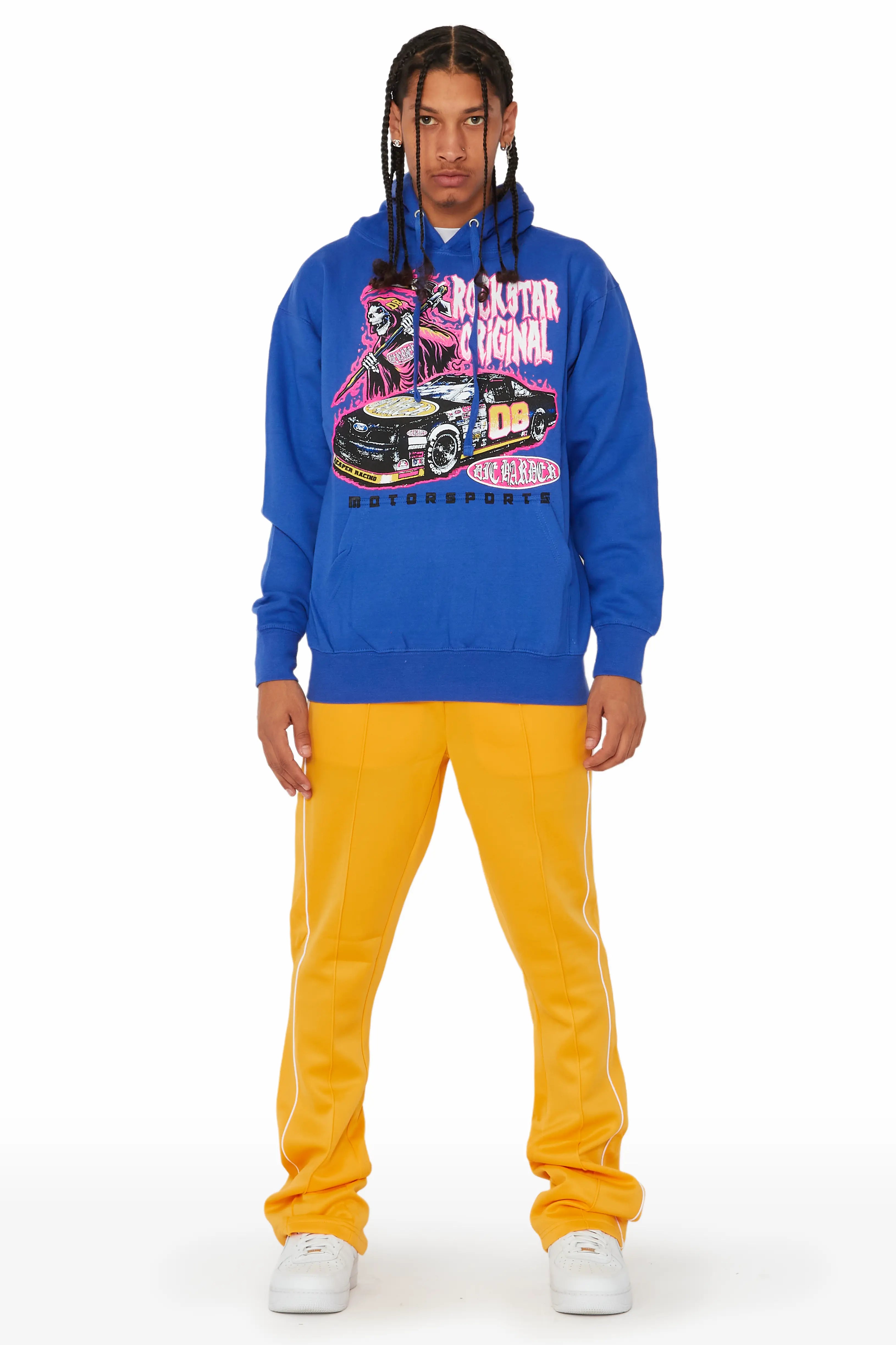 Daggor Blue/Yellow Hoodie/Track Pant Set