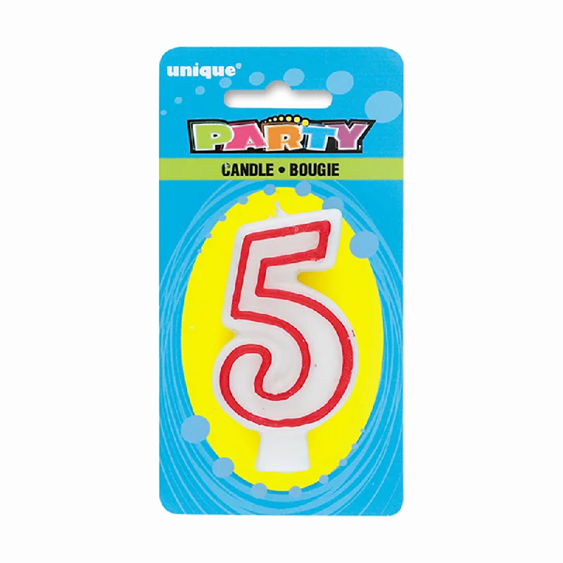 NUMBER 5 DELUXE SHAPE BIRTHDAY CANDLE