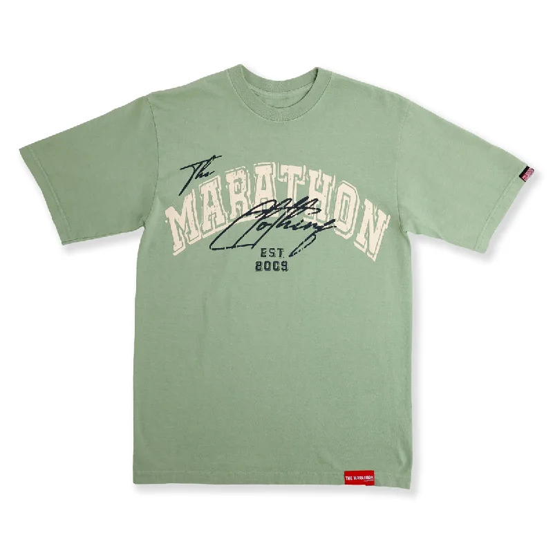 The Marathon Clothing Arch & Script T-Shirt - Sage