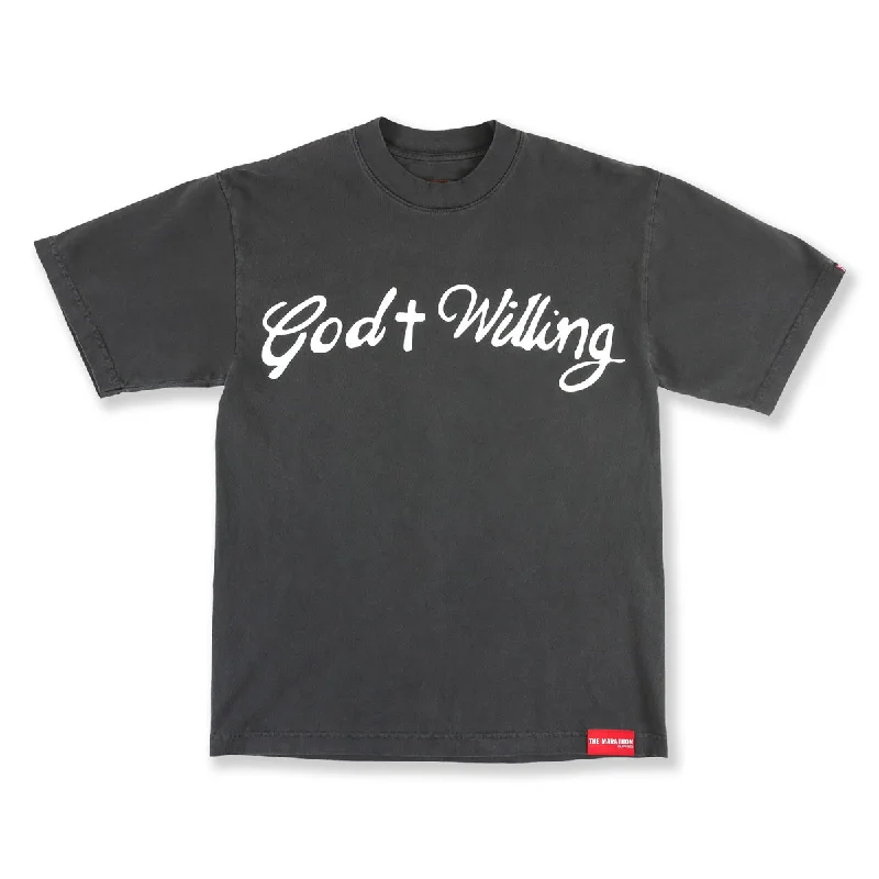 God Willing T-Shirt - Vintage Black