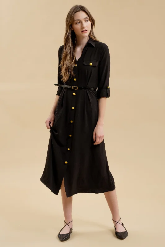 Monica Midi Dress - Black