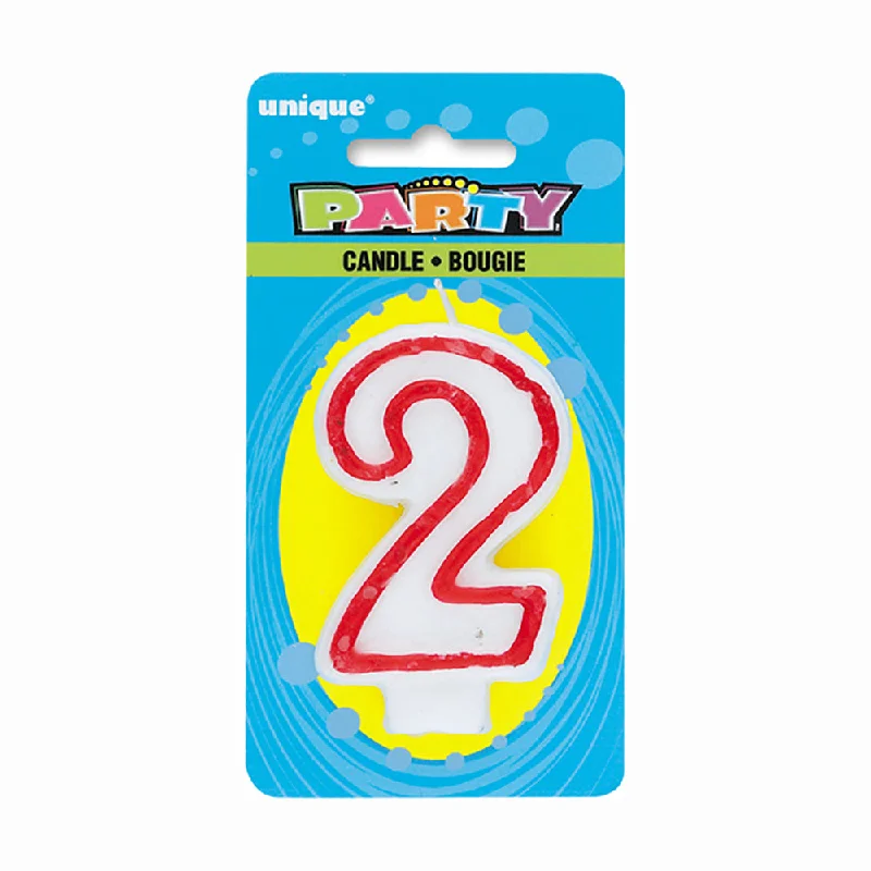 NUMBER 2 DELUXE SHAPE BIRTHDAY CANDLE