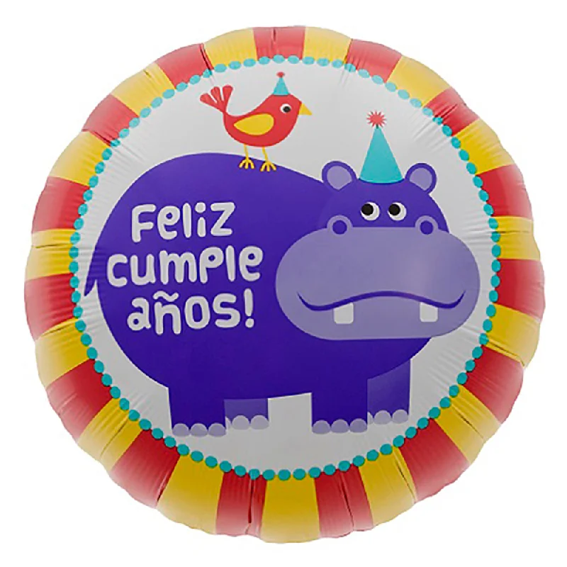 18 inch HIPPO BIRDIE FELIZ CUMPLEANOS