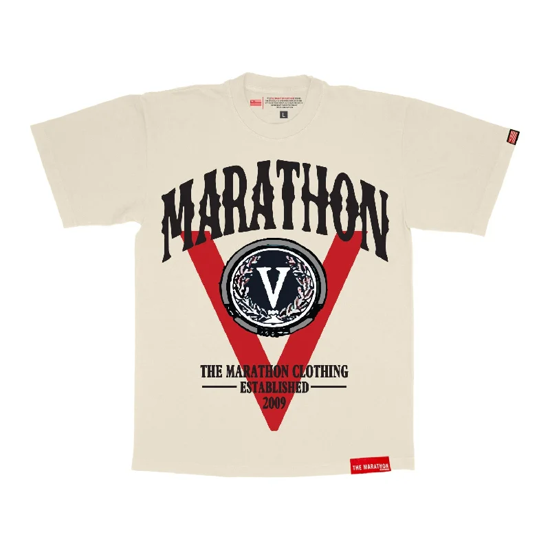 Marathon Vintage Victory V T-Shirt - Bone