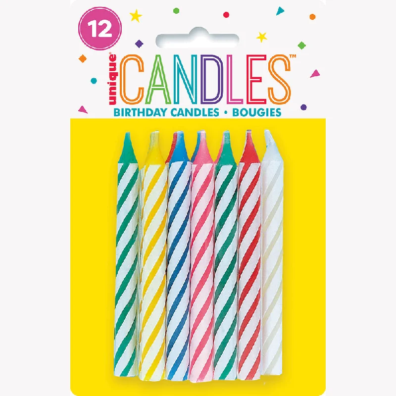 SPIRAL BIRTHDAY CANDLES (12 PK)