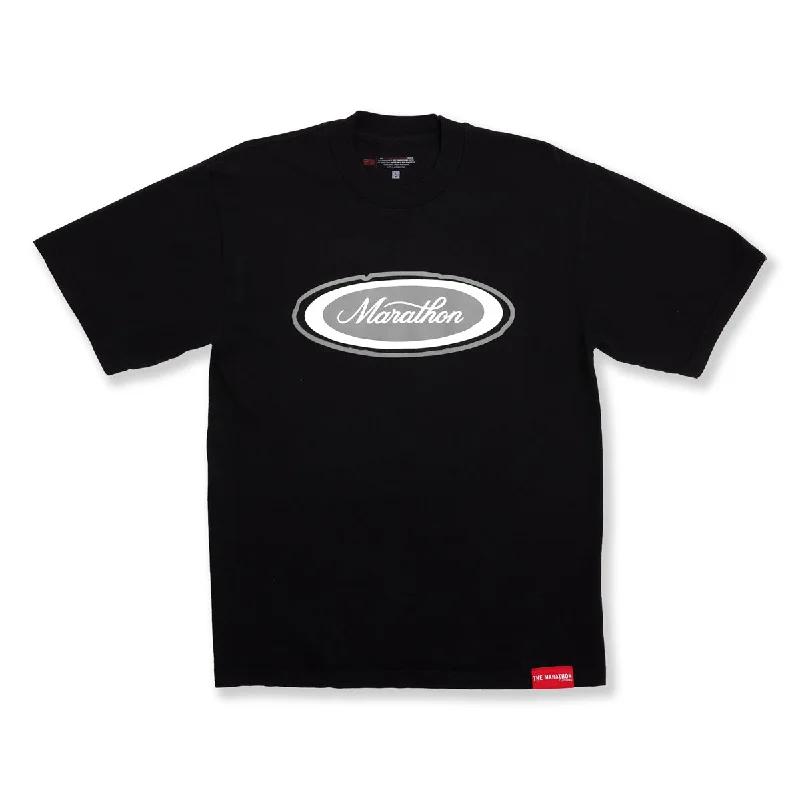 Marathon Emblem T-Shirt - Black/Black/Grey