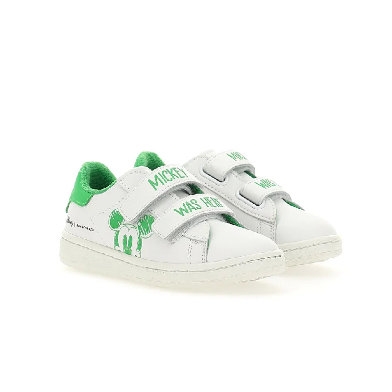 Green Trim Mickey Velcro Sneakers