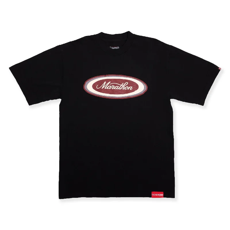 Marathon Emblem T-Shirt - Black/Burgundy