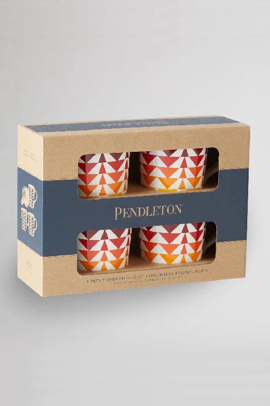 Pendleton Woolen Mills Harding Tapered Mugs in Gold Multi, Set of 4