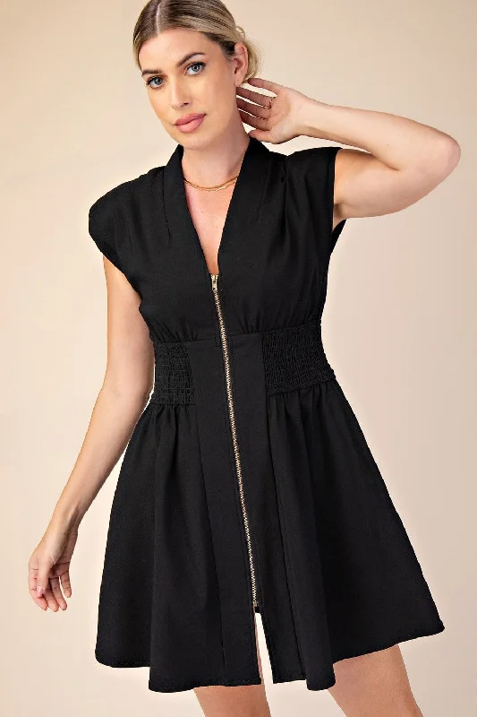 Bonnie Zipper Dress - Black