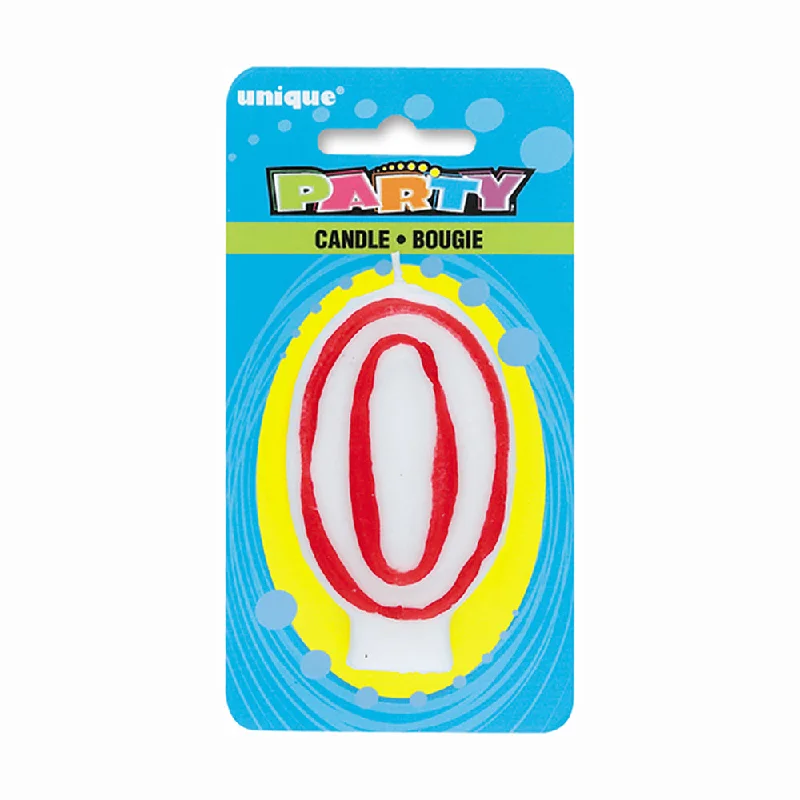 NUMBER 0 ZERO DELUXE SHAPE BIRTHDAY CANDLE