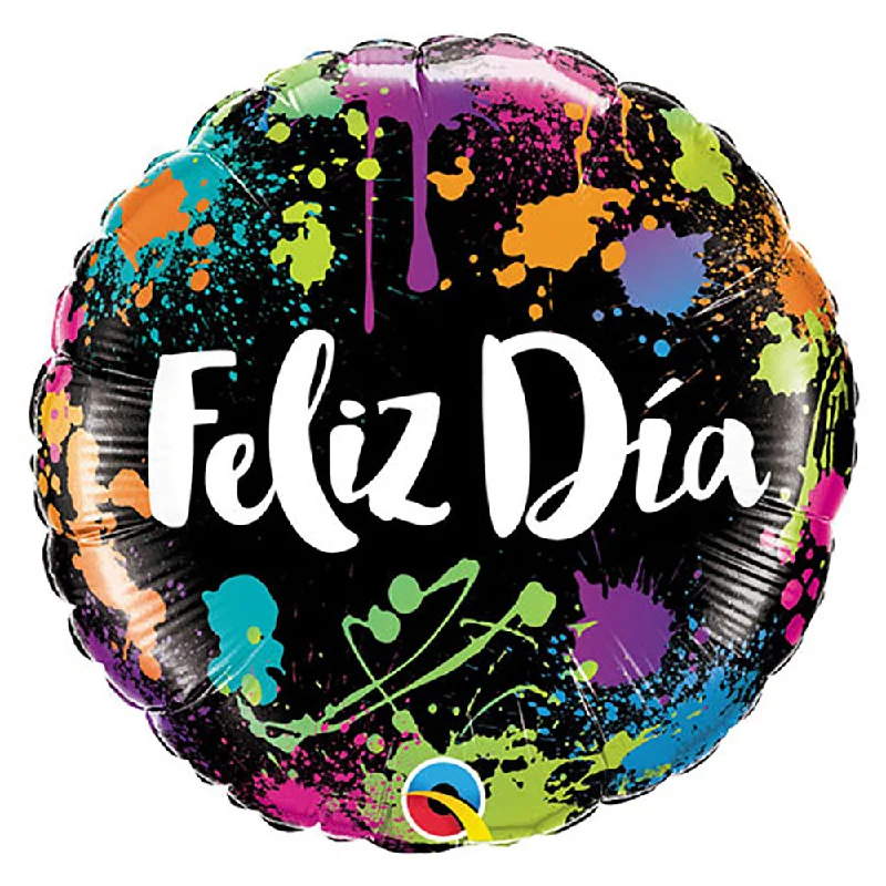 18 inch FELIZ DIA COLOR SPLASHES