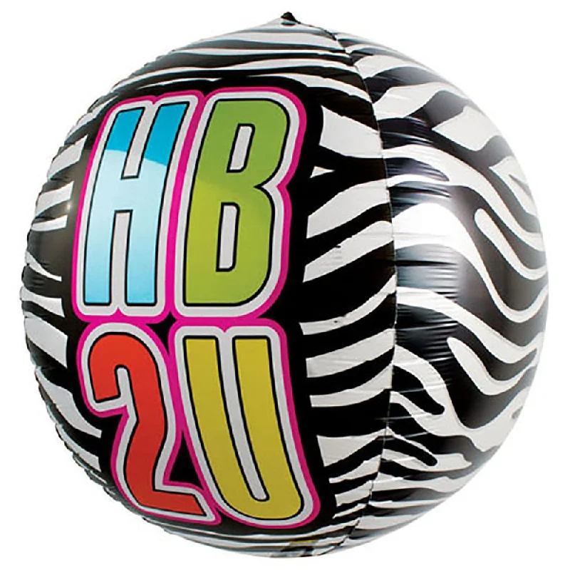 17 inch SPHERE - HAPPY BIRTHDAY SALE ZEBRA