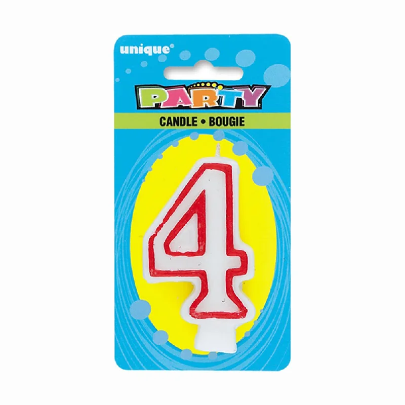 NUMBER 4 DELUXE SHAPE BIRTHDAY CANDLE