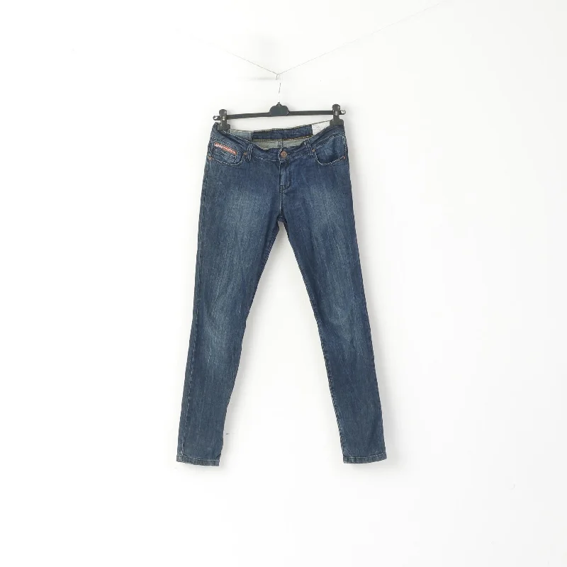 Superdry Powder Slim Women 30 Jeans Trousers Navy Cotton Skinny Pants