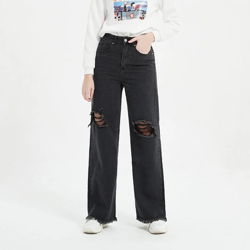 Horn Wide-Legged Jeans Trousers Pants Boutique Jeans Wholesale