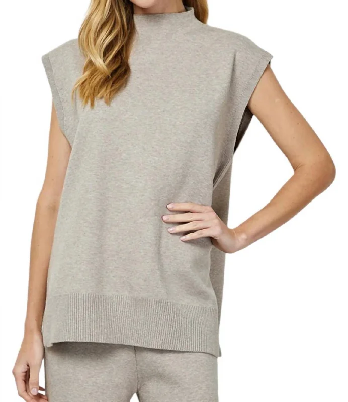 Among Others Sweater Top In Heather Grey