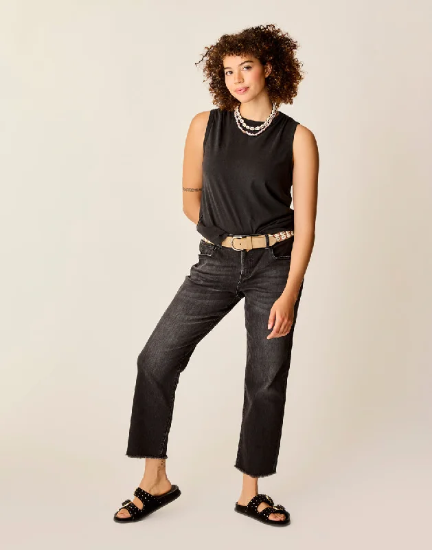 Austin Crop Jean: Washed Black