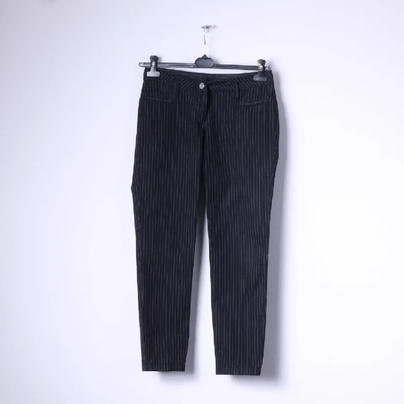 North Sails Womens 40 S Pants Black Cotton Striped Chino Classic Trousers