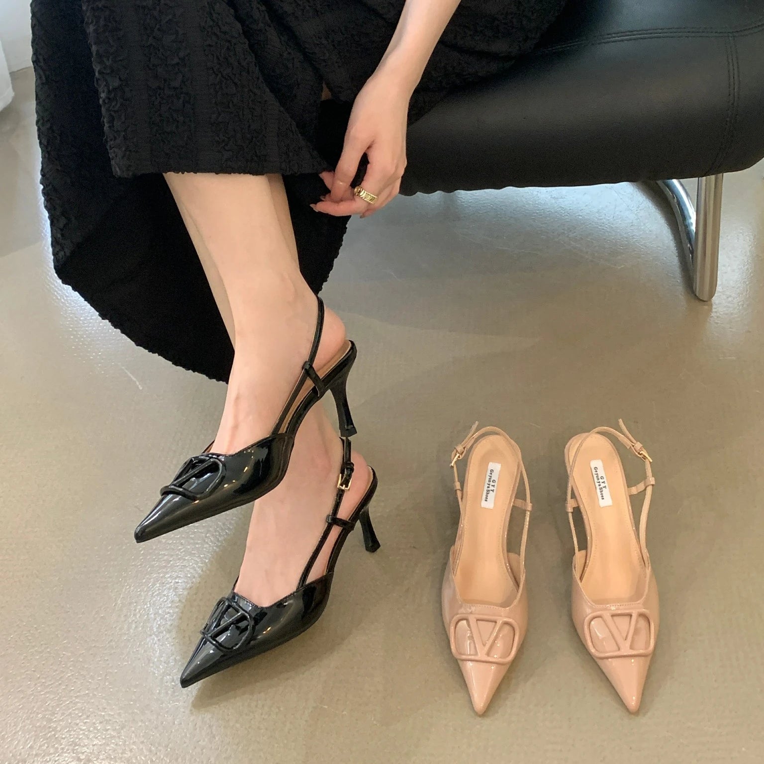 Comfortable Lady Shoes - DEleventh Women's Dress High Heel Pointed Pumps - Thin Heels - Luxury Short Heels [75-100 characters]