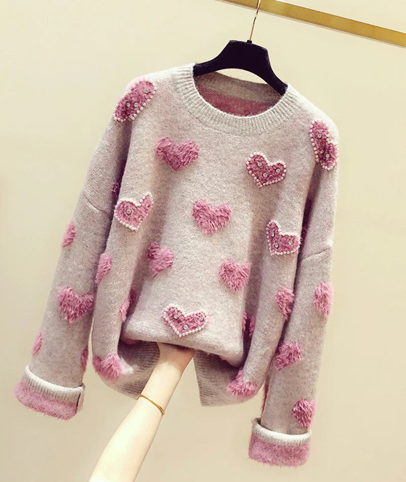 Cute round neck long sleeve sweater      S2545