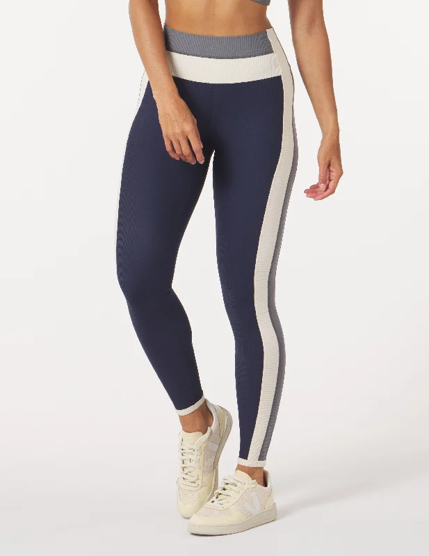 Directional Legging: Navy/Carbon/Oatmilk