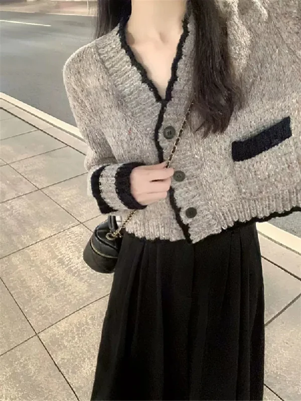 Knitted cardigan sweater coat women's spring and autumn hot style     S3386