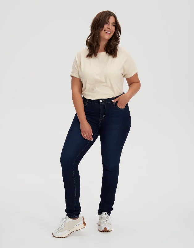 RACHEL CLASSIC RISE SKINNY JEANS / 34" DARK INDIE