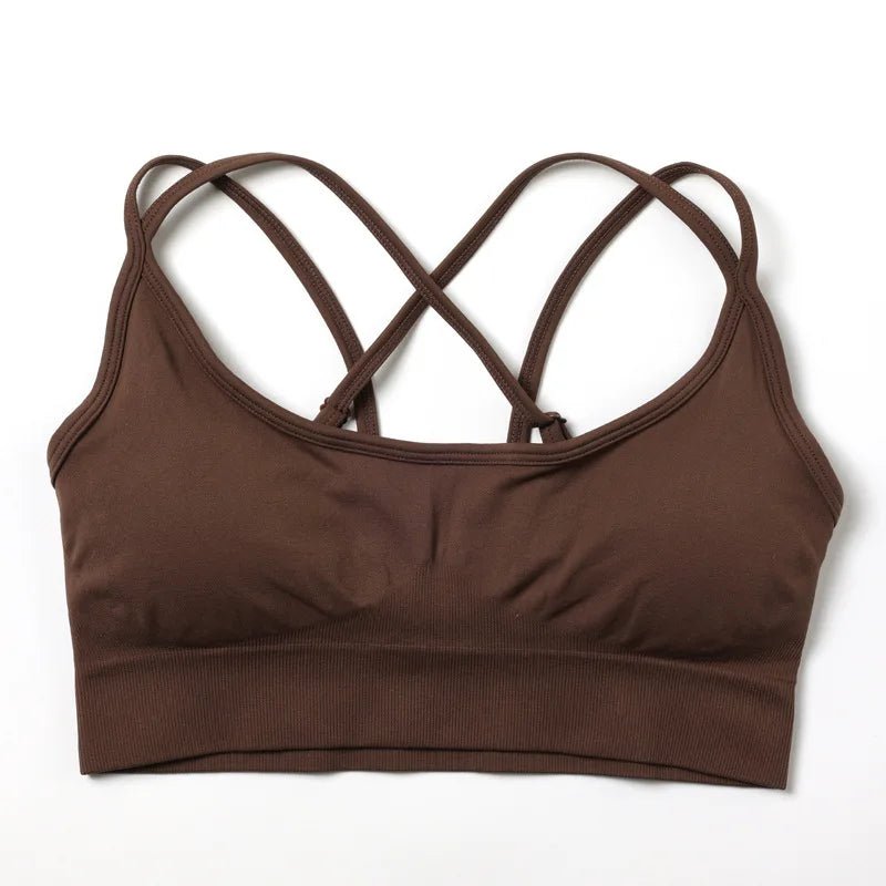 Brown crossed bra