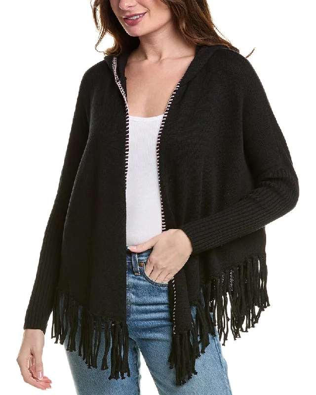 Johnny Was Petite The Fringe Open Linen-Blend Poncho