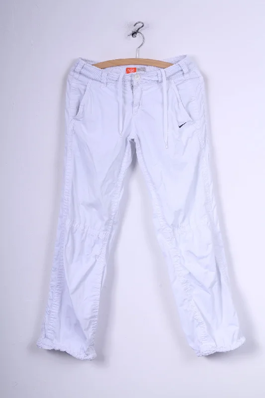 Nike Womens S 10 Lightweight Trousers Cotton White The Athletic Dept.