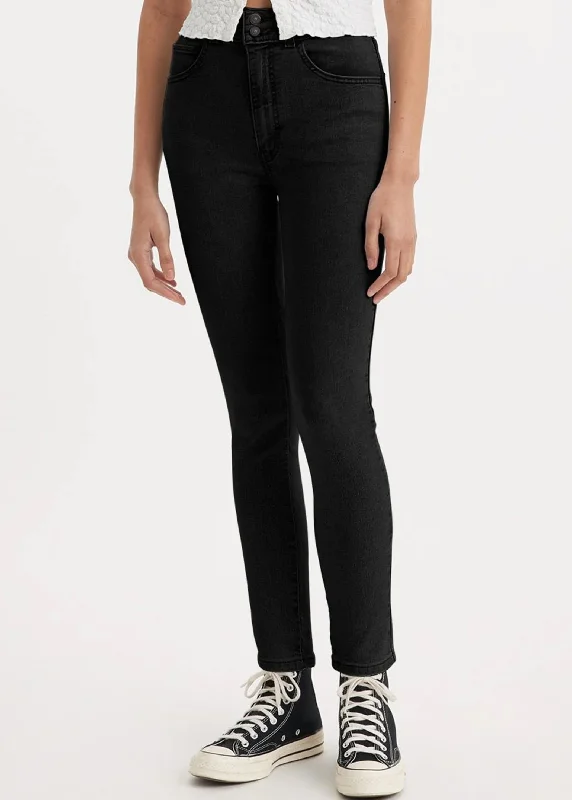 Women's Plain Skinny Jeans,Black