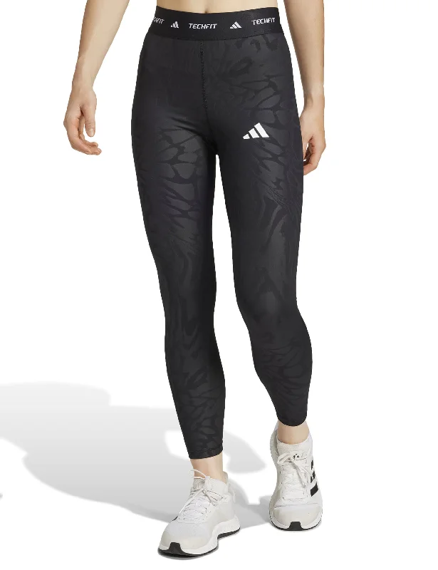 Techfit Printed 7/8 Leggings - Black