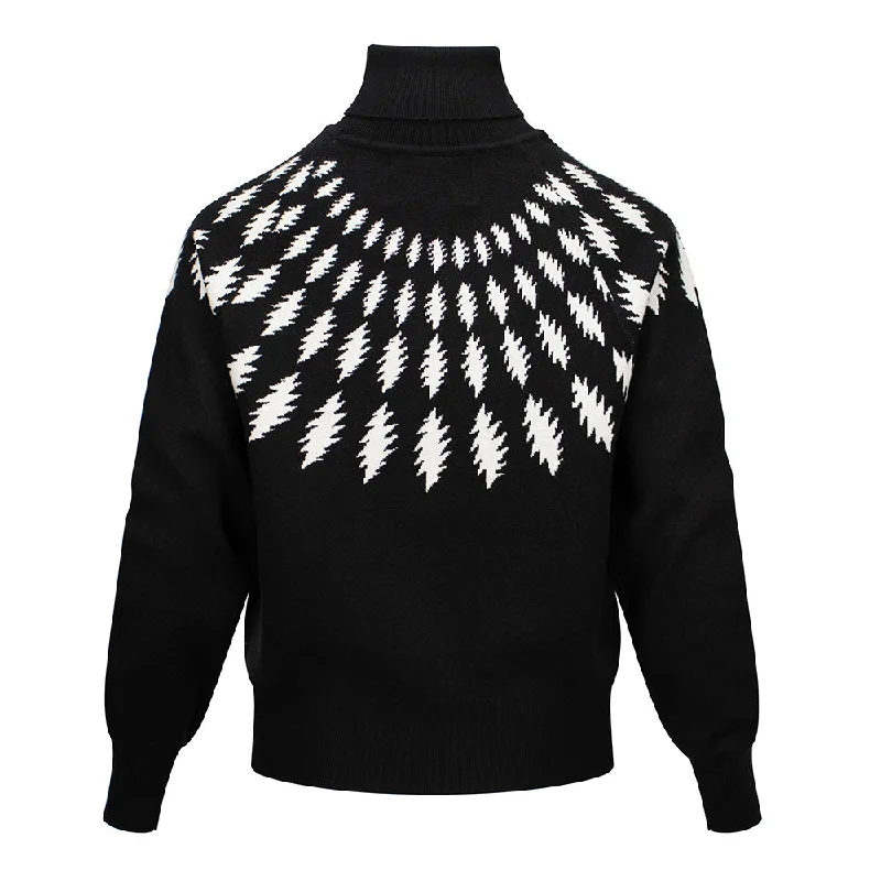 Grateful Dead | Women's Turtleneck Sweater | Spiral Bolt In Black And White