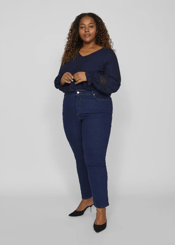 Women's Plain Jeans,Navy