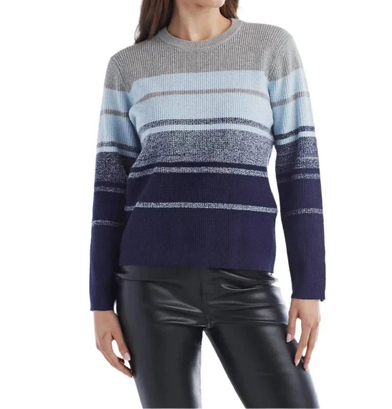 Hayley Knit Crew Sweater In Blue