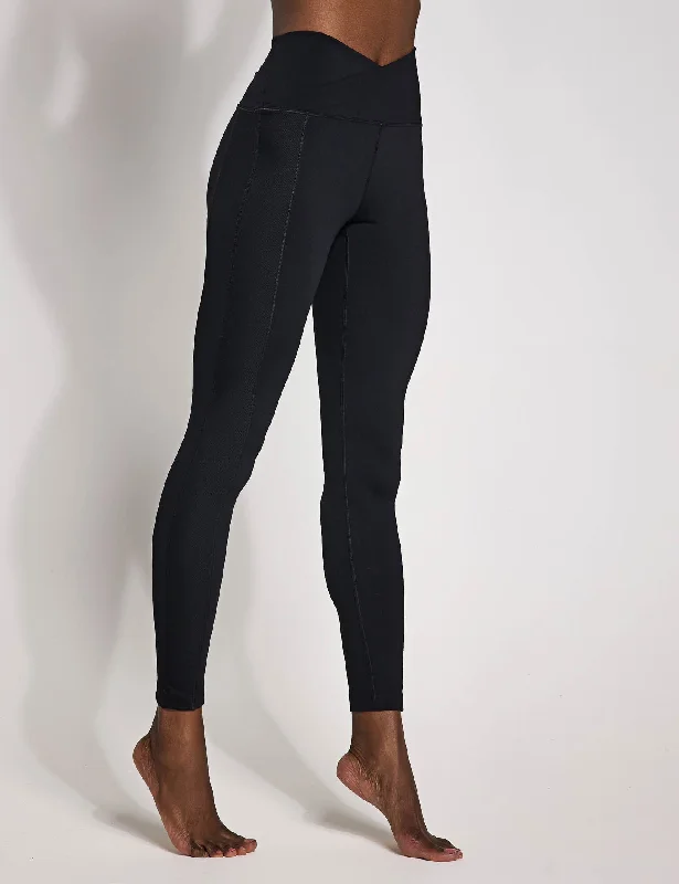 One Wrap High Waisted 7/8 Leggings - Black