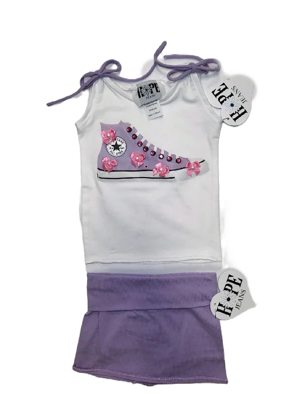 Hope Jeans White Bow Sneakers  Skort Set